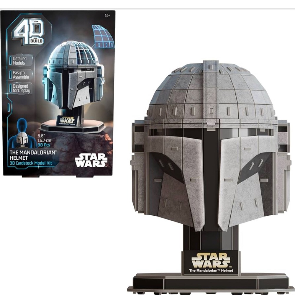 Star Wars 4D Build The Mandalorian Helmet 3D Cardstock Model - Gray